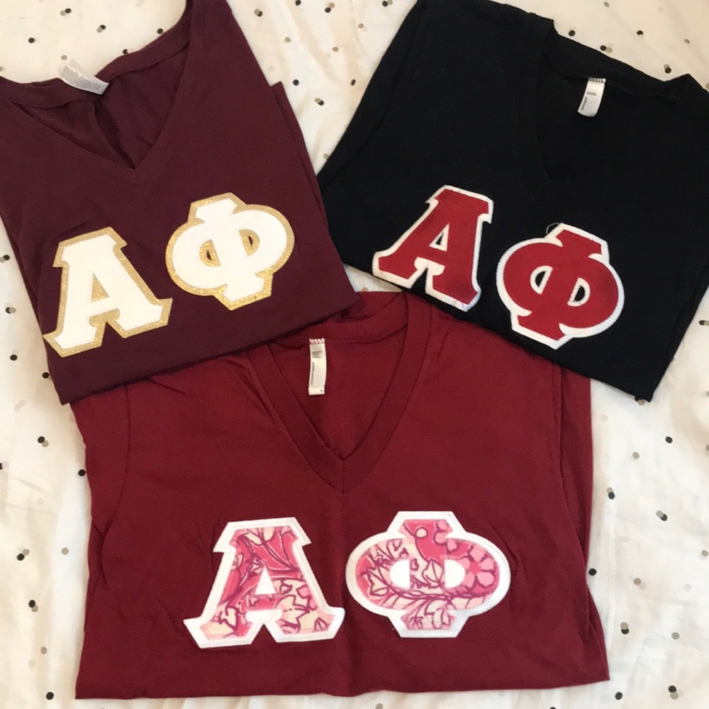 Alpha Phi Stitch Letter Shirts (3)